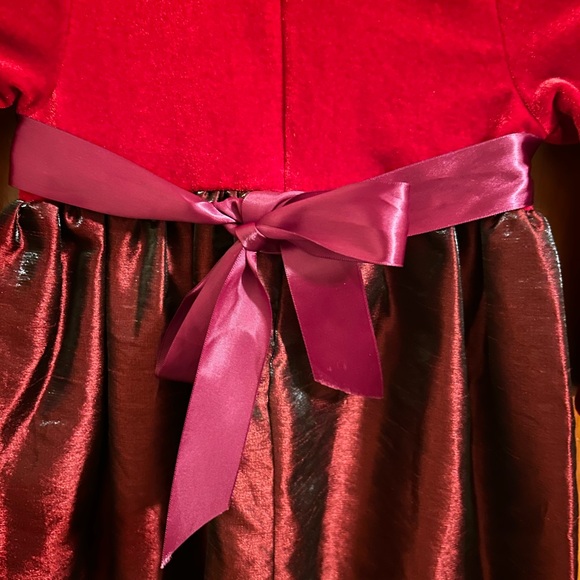 Festive Red Long Sleeve Girls Dress - Size 4 by C. C. Couture - Picture 6 of 16